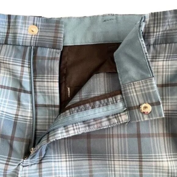 Nike Golf Shorts Mens 34 Blue Athletic Dri-Fit Plaid Flat Front MSRP $69 - Picture 5 of 12
